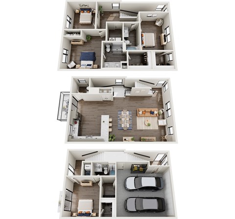 Floor plan for 4 beds, 3.5 baths, 2529 sqft